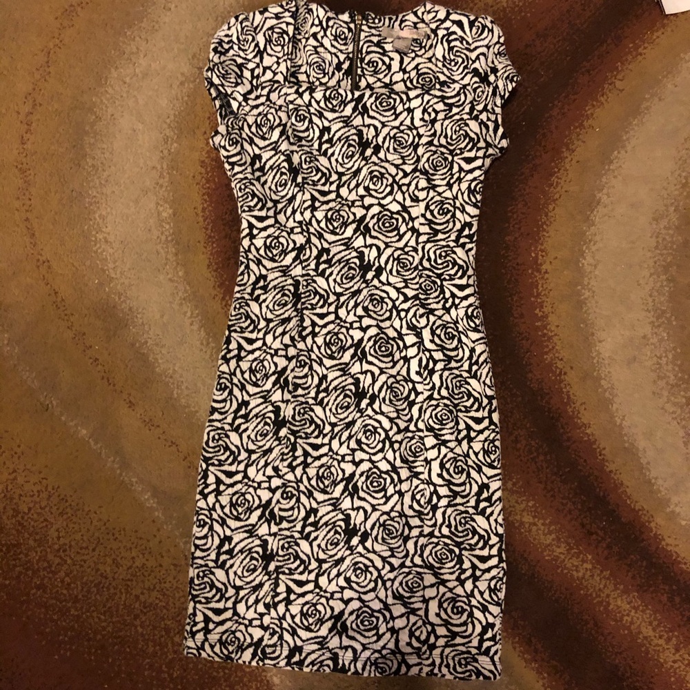 Black and floral square neck line never worn dress